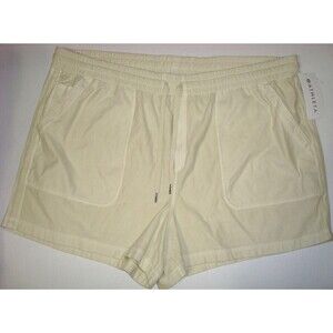 NWT $69 Womens Plus size 26 Athleta Farallon Shorts Ivory WHite Organic Cotton